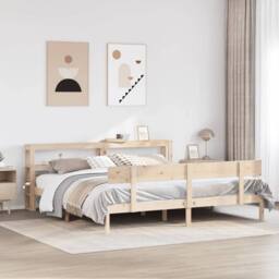 Berkfield Home Bed Frame without Mattress 180x200 cm Super King Solid Wood Pine in Natural - thumbnail 2