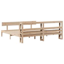 Berkfield Home Bed Frame without Mattress 180x200 cm Super King Solid Wood Pine in Natural - thumbnail 6