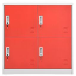 Berkfield Home Locker Cabinet Light Grey & Red 90x45x92.5 cm Steel - thumbnail 2