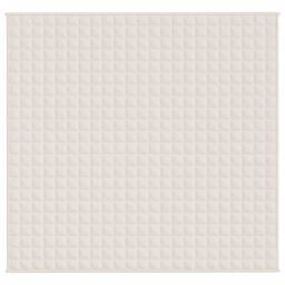Berkfield Home Weighted Blanket Light Cream 220x240 cm King 11 kg Fabric - thumbnail 3
