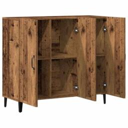 Berkfield Home Sideboard Old Wood 90x34x80 cm Engineered Wood in Brown - Size: 90 x 34 x 80 cm - thumbnail 8