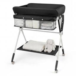 Costway Portable Baby Changing Table Foldable Diaper Changing Station in Black