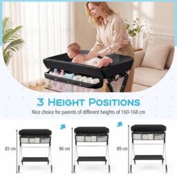Costway Portable Baby Changing Table Foldable Diaper Changing Station in Black - thumbnail 6
