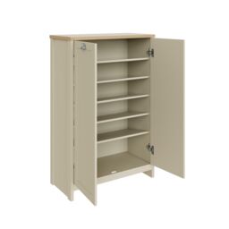 GFW Lancaster 2 Door Shoe Cabinet in Cream - thumbnail 3