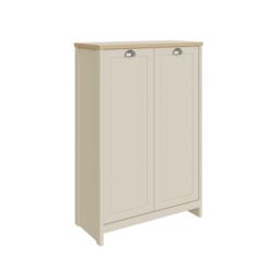 GFW Lancaster 2 Door Shoe Cabinet in Cream - thumbnail 2