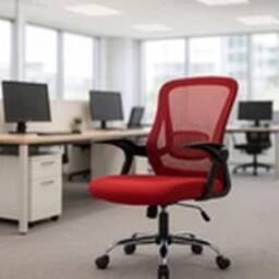 Kelvenix Mesh Desk Chair Ergonomic Lumbar Support Computer Chair in Red