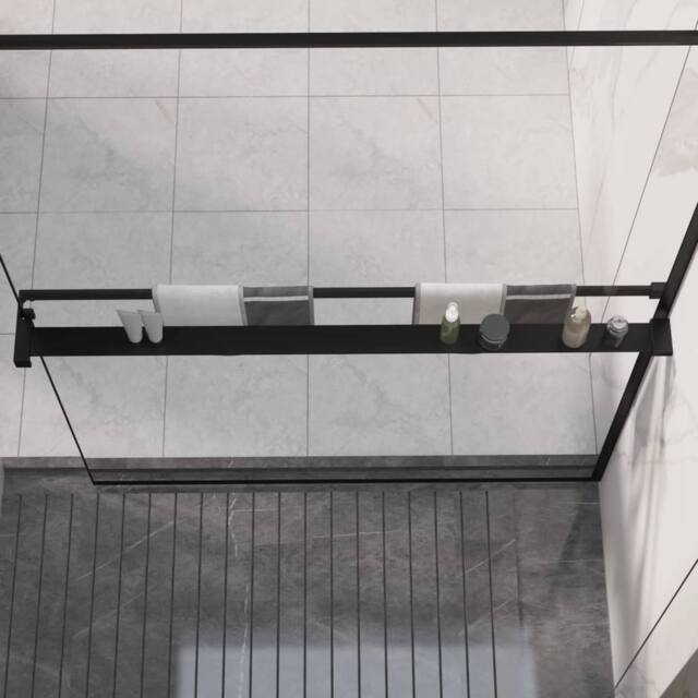 Berkfield Home Shower Shelf for Walk-in Shower Wall Black 118 cm Aluminium - image 1
