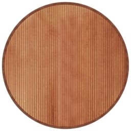 Berkfield Home Rug Round Brown100 cm Bamboo in Brown - Size: Medium - thumbnail 2
