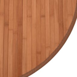 Berkfield Home Rug Round Brown100 cm Bamboo in Brown - Size: Medium - thumbnail 6