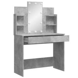 Berkfield Home Dressing Table with LED Lights Concrete Grey 96x40x142 cm - Size: 96 x 40 x 142 cm - thumbnail 4