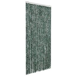 Berkfield Home Insect Curtain Green & White 100x220 cm Chenille - thumbnail 2