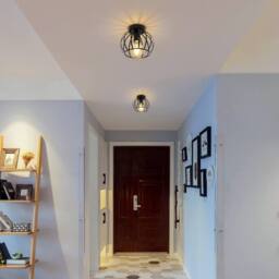 COMELY Vintage Ceiling Lights, Industrial Semi Flush Black Ceiling Lights, E27 - thumbnail 2