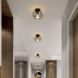 COMELY Vintage Ceiling Lights, Industrial Semi Flush Black Ceiling Lights, E27 - thumbnail 5