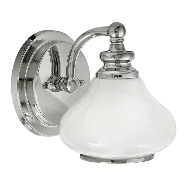 Loops IP44 Wall Light Cased Opal Glass Shades Trim Ring Polished Chrome LED G9 3.5W in Clear