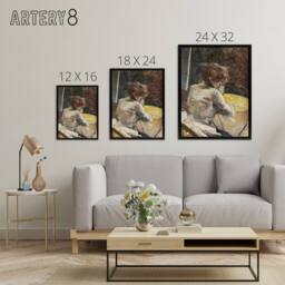 "Artery8 Waiting at the Studio Framed Canvas Wall Art Print Toulouse Lautrec in Brown - Size: W12"" x H16""" - thumbnail 4