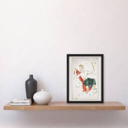 Artery8 Sidney Hall Vintage Cepheus Constellation Illustration Framed Wall Art in White - Size: A3 - thumbnail 2
