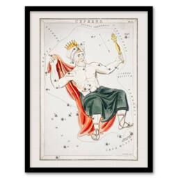 Artery8 Sidney Hall Vintage Cepheus Constellation Illustration Framed Wall Art in White - Size: A3 - thumbnail 1