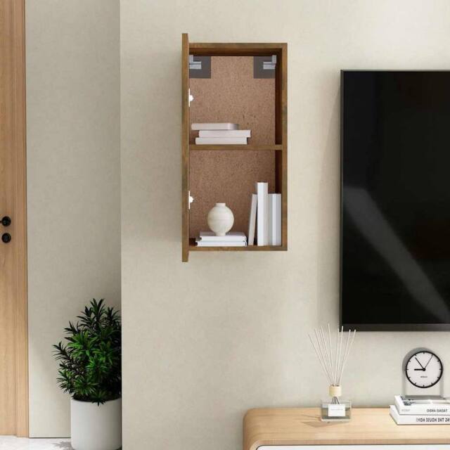 Berkfield Home TV Cabinet Smoked Oak 30.5x30x60 cm Engineered Wood in Brown - image 1