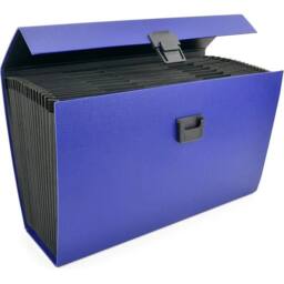 FLAVORA Blue 13 Pocket Expanding A4 Box File Organiser Paper Documents - Size: 100 cm x 15 cm - thumbnail 5