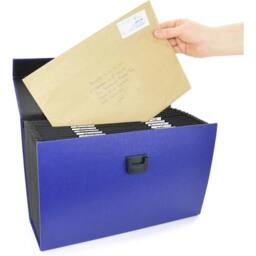 FLAVORA Blue 13 Pocket Expanding A4 Box File Organiser Paper Documents - Size: 100 cm x 15 cm - thumbnail 6