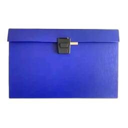 FLAVORA Blue 13 Pocket Expanding A4 Box File Organiser Paper Documents - Size: 100 cm x 15 cm - thumbnail 2
