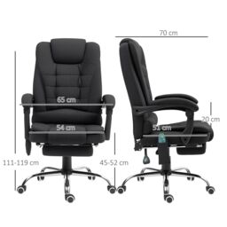 VINSETTO Ergonomic Heated 6 Points Vibration Massage Office Chair, Black - thumbnail 3
