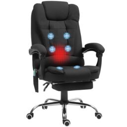 VINSETTO Ergonomic Heated 6 Points Vibration Massage Office Chair, Black - thumbnail 2