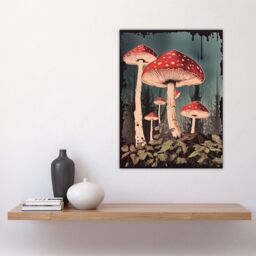 "Artery8 Vintage Fly Agaric Fairy Mushroom Toadstool Earthy Aesthetic Kitchen Large Wall Art Poster Print Thick Paper 18X24 Inch - Size: W18"" x H24""" - thumbnail 4