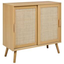 Wyld and Coco Light Brown Rattan Sideboard Two-Door Storage Cabinet - thumbnail 2