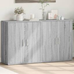Berkfield Home Sideboards 2 pcs Grey Sonoma 60x31x70 cm Engineered Wood - Size: 60 x 31 x 70 cm - thumbnail 2