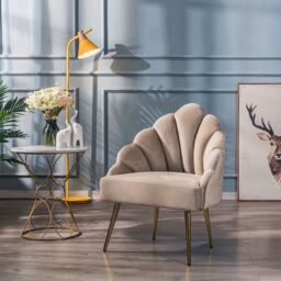 Nordlys Design Lounge Chair with Metal Legs in Beige - thumbnail 2