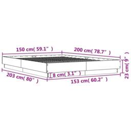 Berkfield Home Durable Bed Frame without Mattress Grey Sonoma 150x200 cm King Size - thumbnail 9