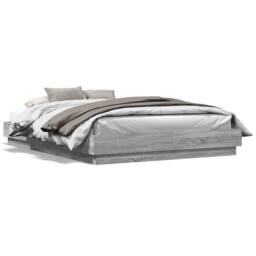 Berkfield Home Durable Bed Frame without Mattress Grey Sonoma 150x200 cm King Size - thumbnail 3