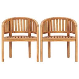 Berkfield Home 4 Piece Banana Garden Lounge Set Solid Teak Wood in Brown - thumbnail 5
