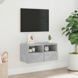 Berkfield Home TV Wall Cabinet Concrete Grey 60x30x30 cm Engineered Wood - Size: 60 x 30 x 30 cm - thumbnail 3