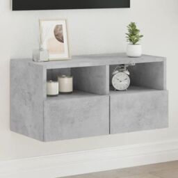 Berkfield Home TV Wall Cabinet Concrete Grey 60x30x30 cm Engineered Wood - Size: 60 x 30 x 30 cm - thumbnail 1