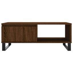 Berkfield Home Coffee Table Brown Oak 90x60x35 cm Engineered Wood - Size: 90 x 60 x 35 cm - thumbnail 5