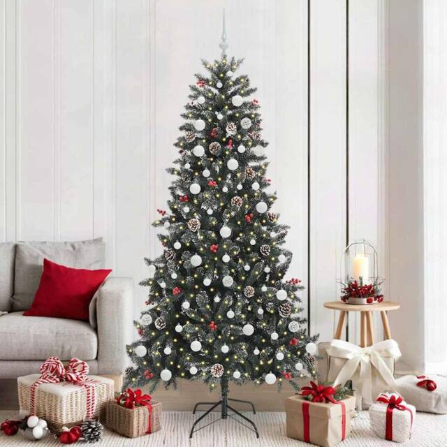 Berkfield Home Artificial Christmas Tree with Stand Green 114 x 114 x 210 cm - image 1