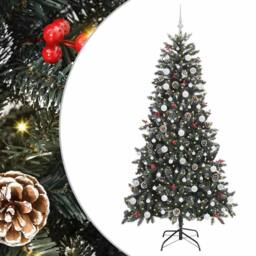 Berkfield Home Artificial Christmas Tree with Stand Green 114 x 114 x 210 cm - thumbnail 2