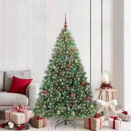 Berkfield Home Artificial Christmas Tree with 300 LEDs Green 180 cm PE & PVC - thumbnail 1