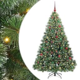 Berkfield Home Artificial Christmas Tree with 300 LEDs Green 180 cm PE & PVC - thumbnail 2