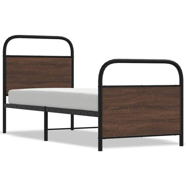 Berkfield Home Bed Frame Without Mattress 80x200 cm Brown Oak Engineered Wood - image 1