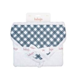 Lulujo Hooded Towel- Navy Gingham - thumbnail 1