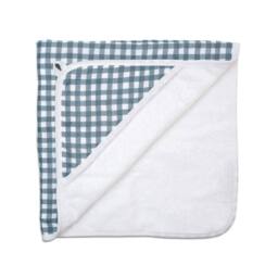 Lulujo Hooded Towel- Navy Gingham - thumbnail 2