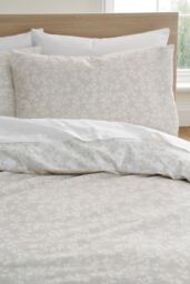 Bianca 'Shadow Leaves' 200TC Cotton Duvet Cover Set in Natural - Size: Double - thumbnail 3