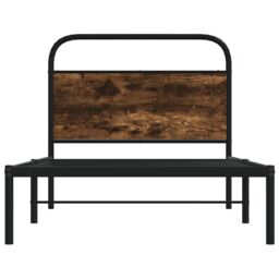 Berkfield Home Bed Frame Without Mattress 100x190 cm Smoked Oak Engineered Wood in Brown - thumbnail 5
