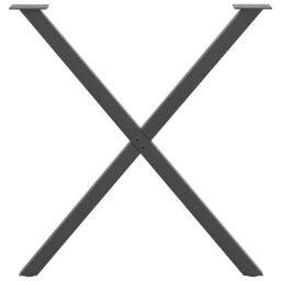 Berkfield Home Dining Table Legs X-Shaped 2 pcs Anthracite 80x(72-73) cm Steel in Black - thumbnail 5