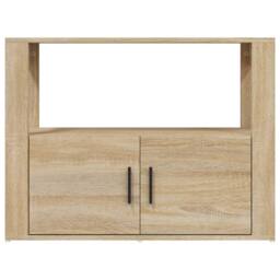 Berkfield Home Sideboard Sonoma Oak 80x30x60 cm Engineered Wood in Light Oak - Size: 80 x 30 x 60 cm - thumbnail 6