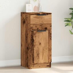 Berkfield Home Sideboard Old Wood 30x30x70 cm Engineered Wood in Brown - Size: 30 x 30 x 70 cm - thumbnail 1