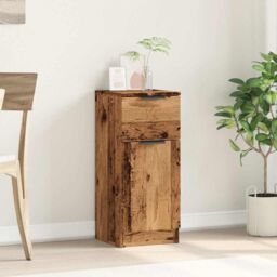 Berkfield Home Sideboard Old Wood 30x30x70 cm Engineered Wood in Brown - Size: 30 x 30 x 70 cm - thumbnail 3